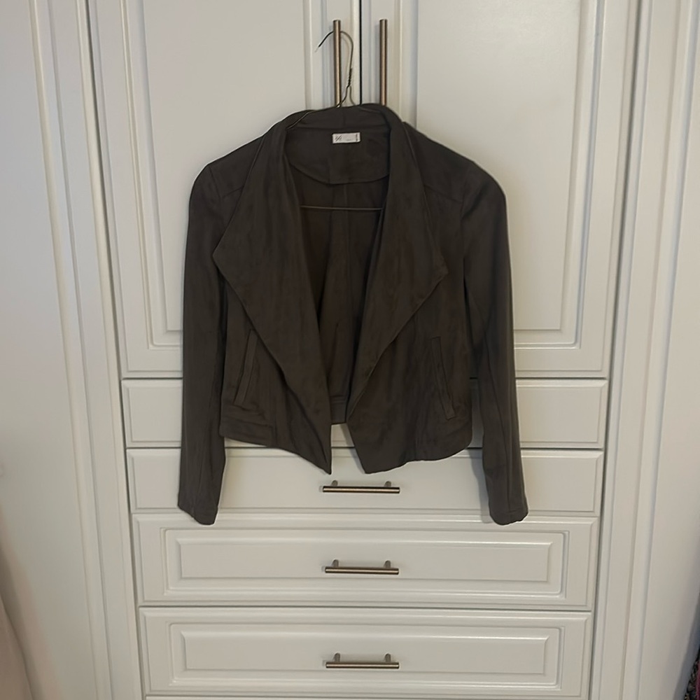 Suede Gray Jacket Size Small - image 1